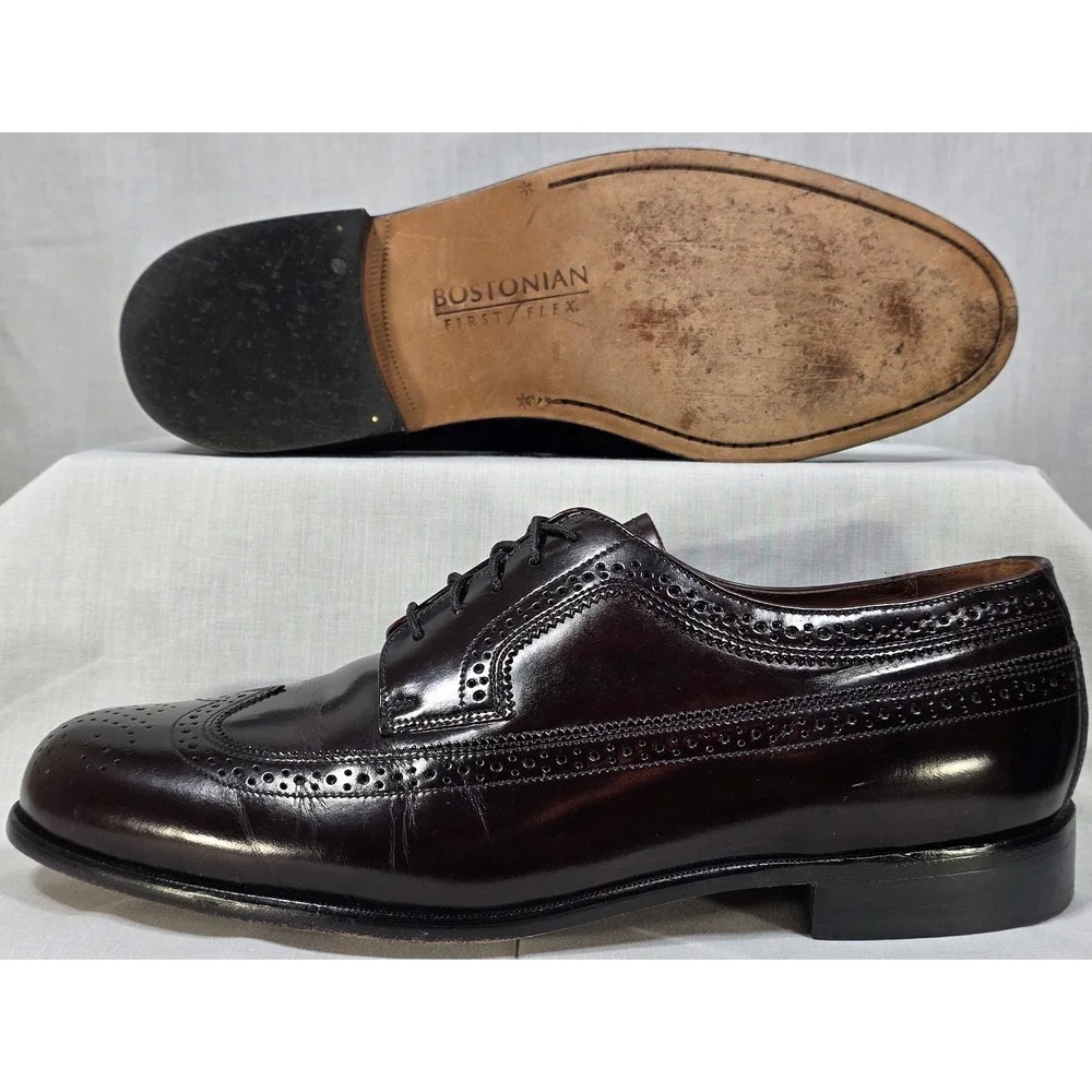 Bostonian Classics First Flex‎ Men's Burgundy Leather Wingtip Oxford Shoes